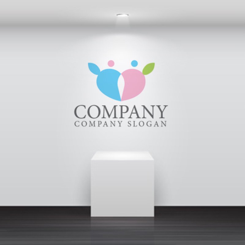 画像5: 人・羽・ハート・ペア・ロゴ・マークデザイン1306 (5)