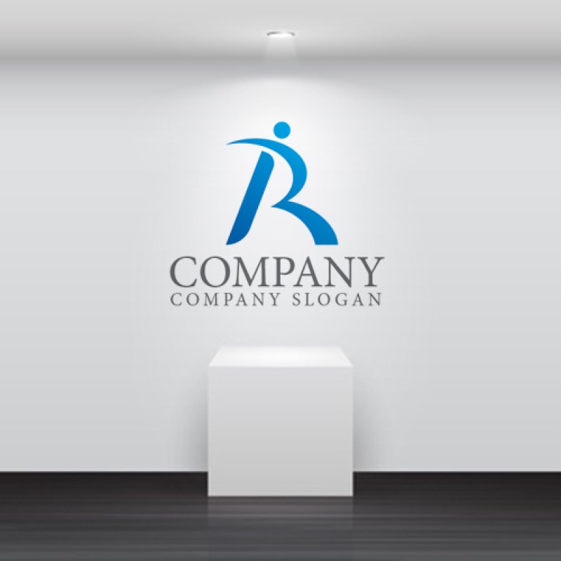 画像5: 人・R・曲線・アルファベット・グラデーション・ロゴ・マークデザイン1318 (5)