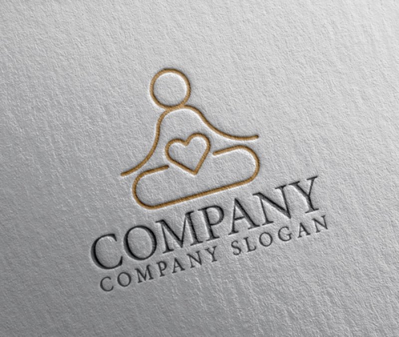 画像2: 人・ヨガ・ハート・禅・ロゴ・マークデザイン1413 (2)