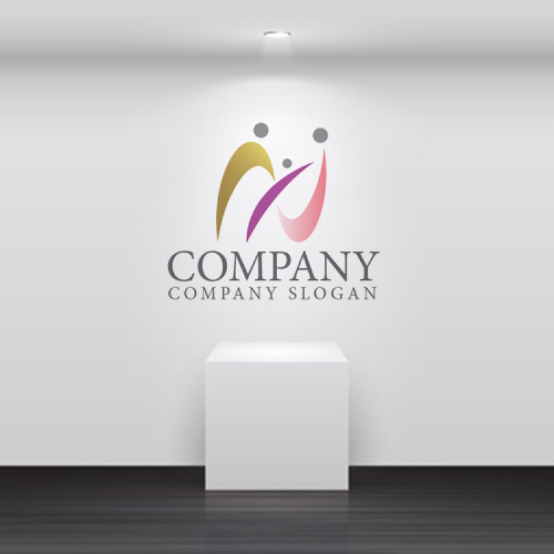 画像3: 人・家族・N・曲線・アルファベット・ロゴ・マークデザイン1455 (3)