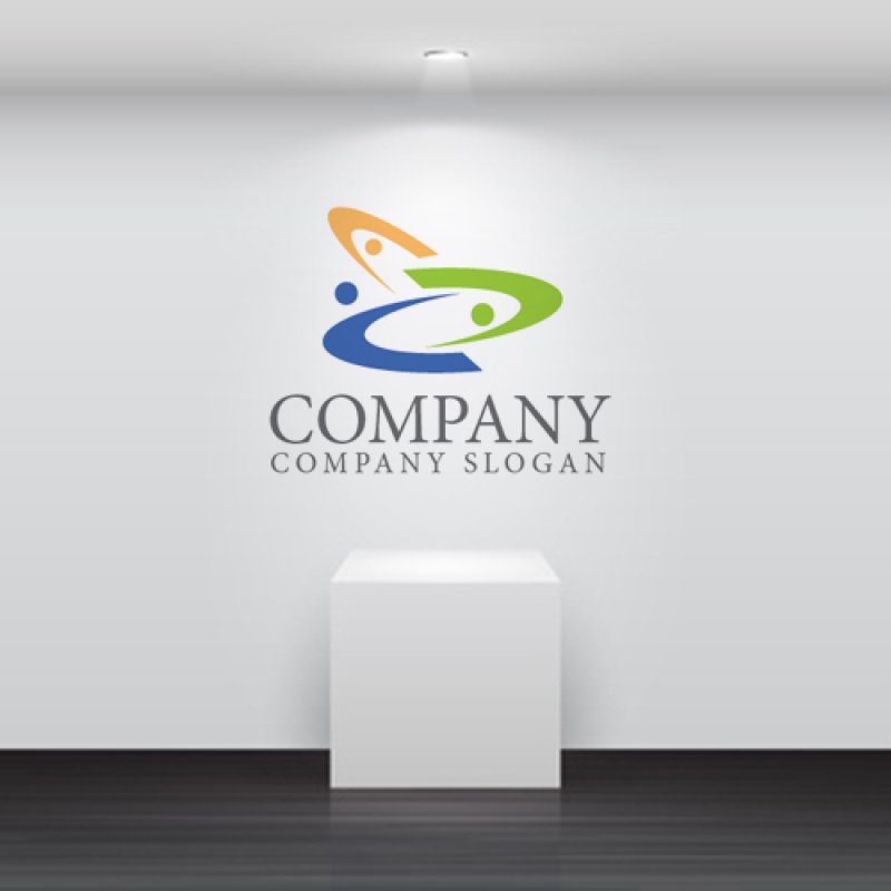 画像5: 人・曲線・協力・ロゴ・マークデザイン1467 (5)