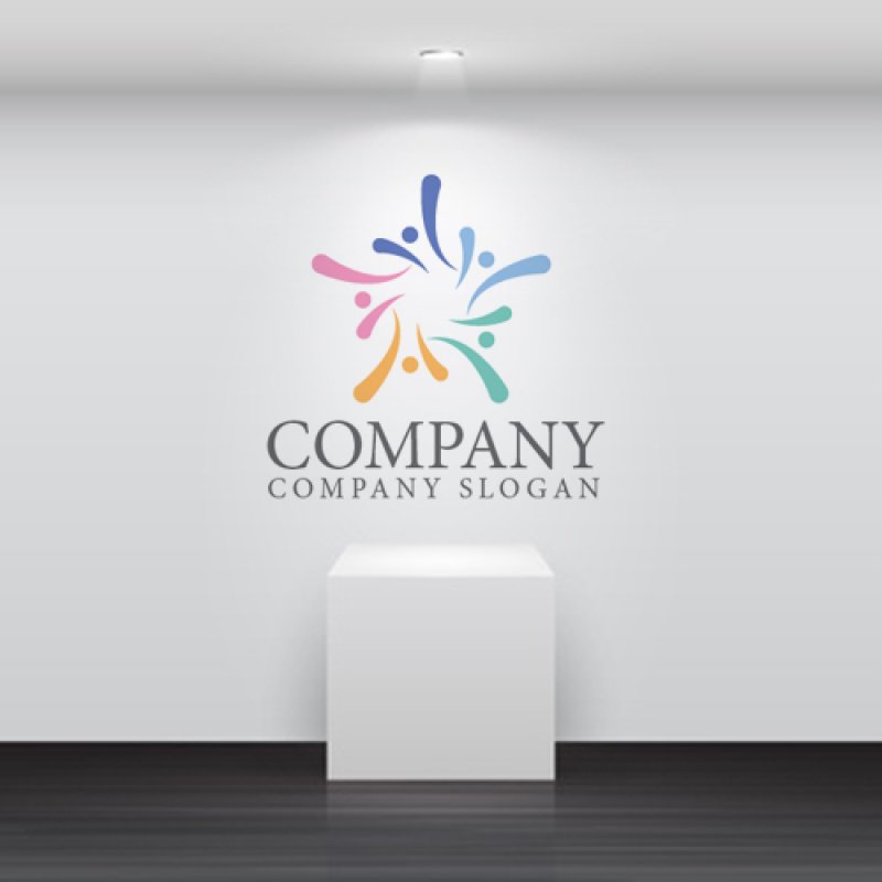 画像5: 人・喜び・五角形・ロゴ・マークデザイン1503 (5)