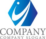 画像1: 人・六角形・Y・グラデーション・曲線・会社ロゴ・マークデザイン1508 (1)