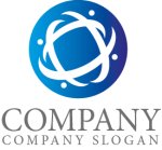 画像1: 人・輪・曲線・グラデーション・協力・会社ロゴ・マークデザイン1529 (1)