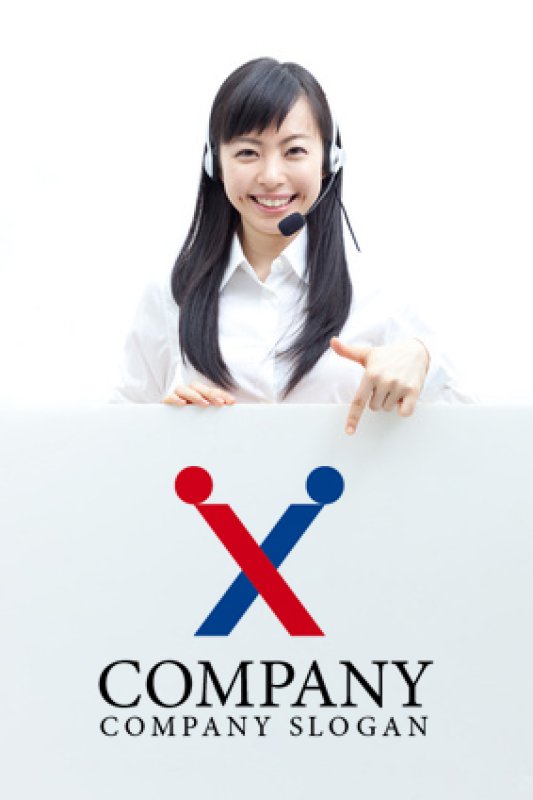 画像5: 人・X・重なりロゴ・マークデザイン298 (5)