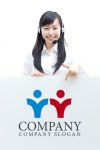 画像3: 人・男女・双子・協力ロゴ・マークデザイン412 (3)