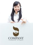 画像6: 人・ヒゲ・髪・顔・ロゴ・マークデザイン608 (6)