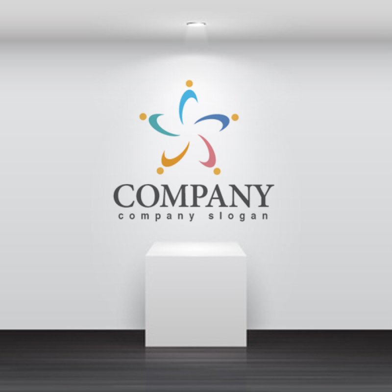 画像2: 人・回転・輪・仲間・花・星・ロゴ・マークデザイン620 (2)