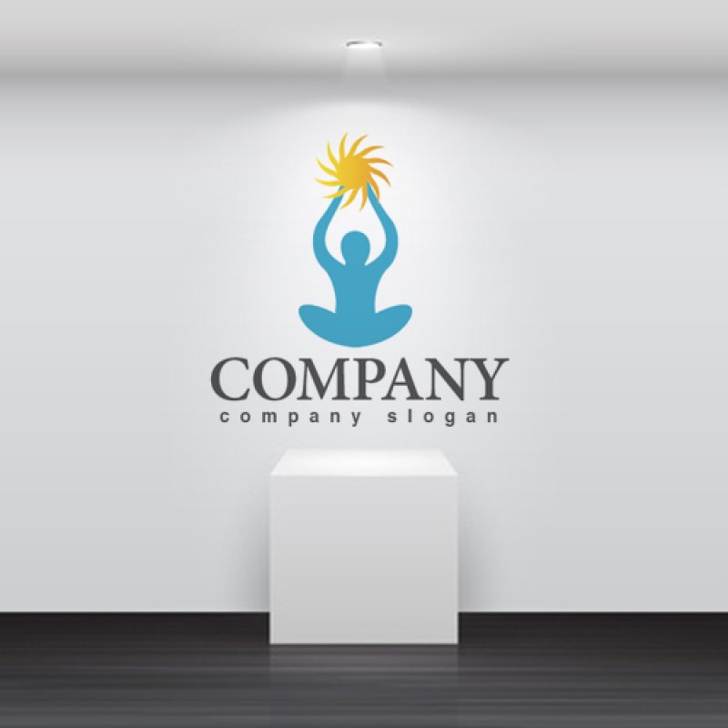 画像2: 人・ヨガ・太陽・ロゴ・マークデザイン689 (2)