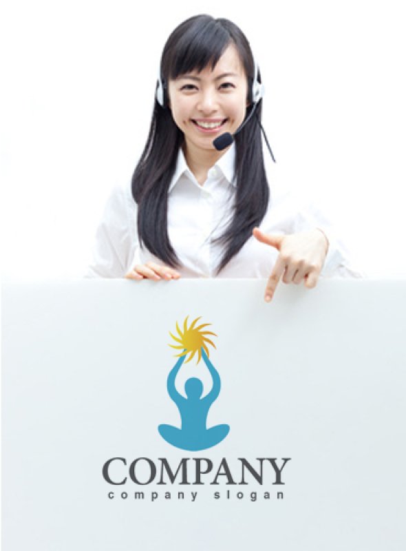 画像3: 人・ヨガ・太陽・ロゴ・マークデザイン689 (3)