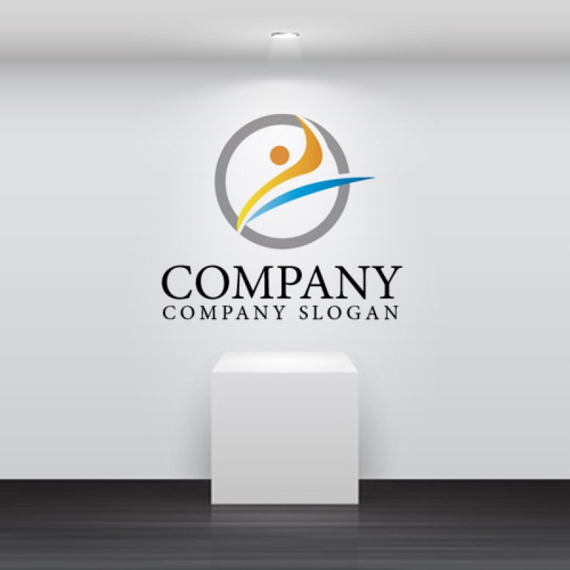 画像2: 曲線・人・輪・躍動・グラデーション・ロゴ・マークデザイン731 (2)