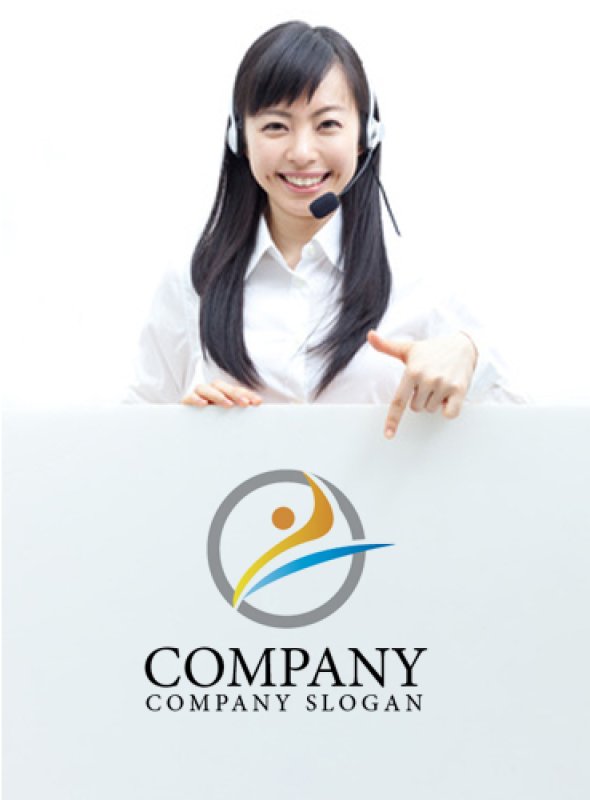 画像3: 曲線・人・輪・躍動・グラデーション・ロゴ・マークデザイン731 (3)