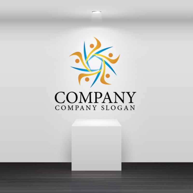 画像2: 曲線・人・輪・集合・グラデーション・ロゴ・マークデザイン732 (2)