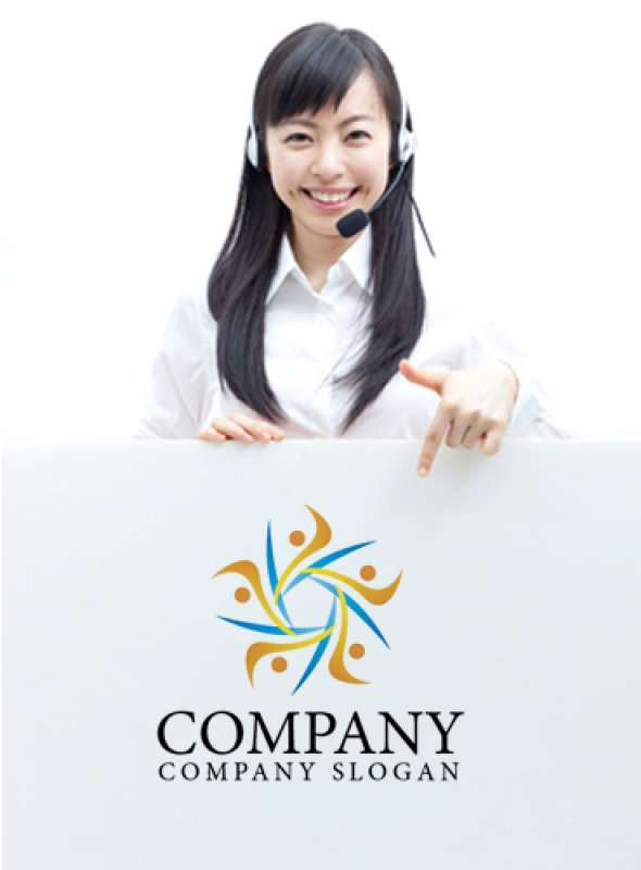 画像3: 曲線・人・輪・集合・グラデーション・ロゴ・マークデザイン732 (3)