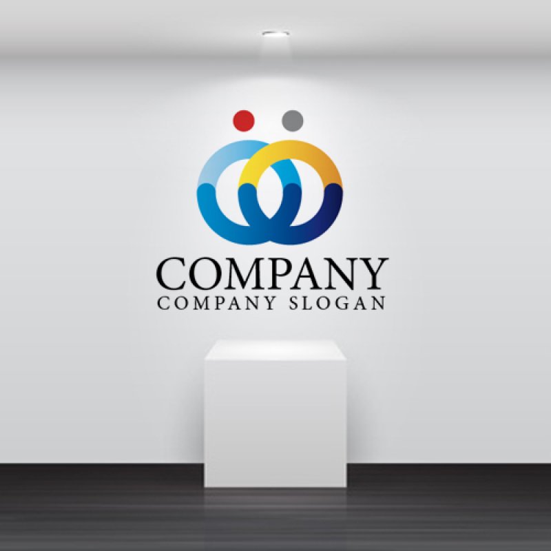 画像2: W・人・輪・協力・グラデーション・ロゴ・マークデザイン735 (2)