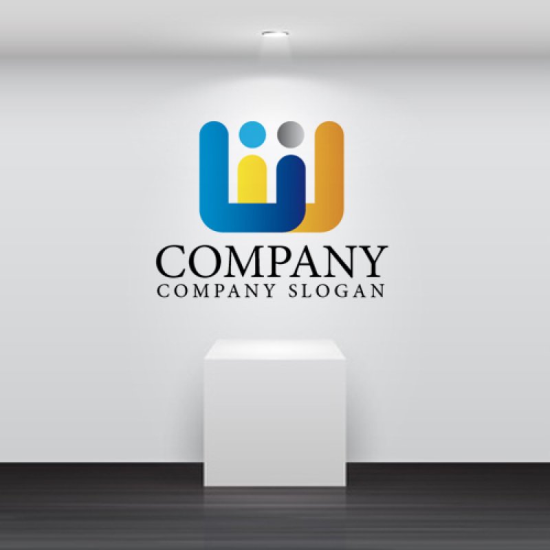 画像2: W・人・i・協力・グラデーション・ロゴ・マークデザイン736 (2)