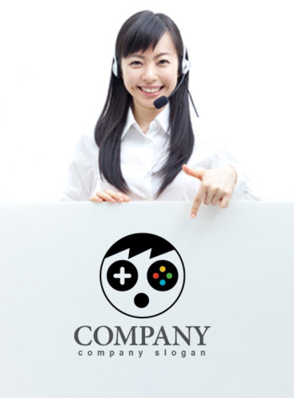 画像3: 顔・人・ゲーム・コントローラー・ロゴ・マークデザイン758 (3)