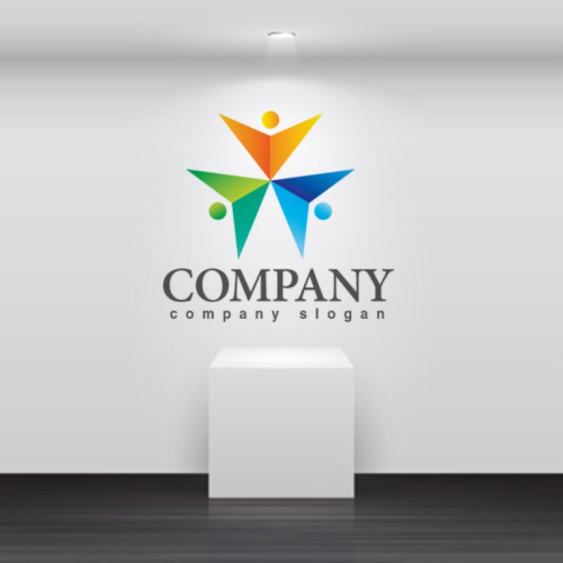 画像2: 人・V・三角・紙飛行機・ロゴ・マークデザイン779 (2)