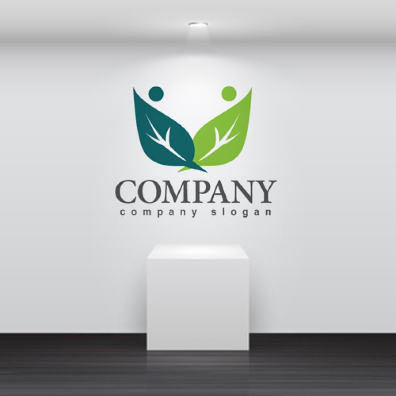 画像2: 人・葉・ペア・ロゴ・マークデザイン841 (2)