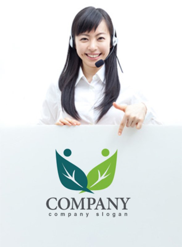 画像3: 人・葉・ペア・ロゴ・マークデザイン841 (3)