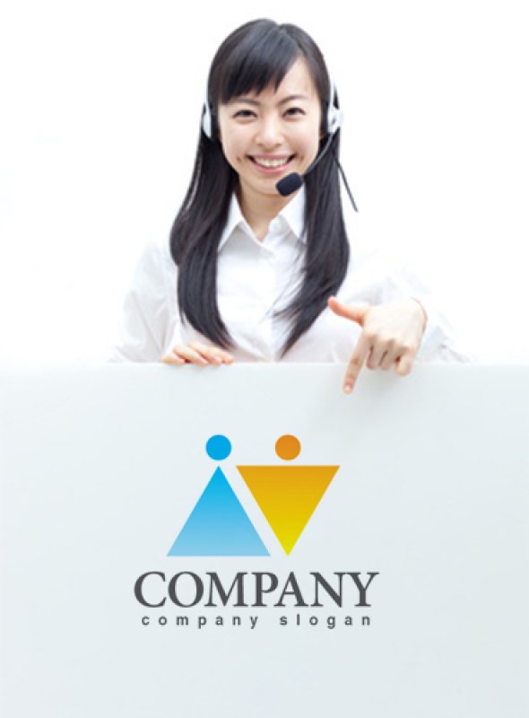 画像3: 人・三角・グラデーション・ペア・ロゴ・マークデザイン850 (3)