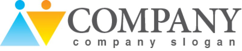 画像5: 人・三角・グラデーション・ペア・ロゴ・マークデザイン850 (5)