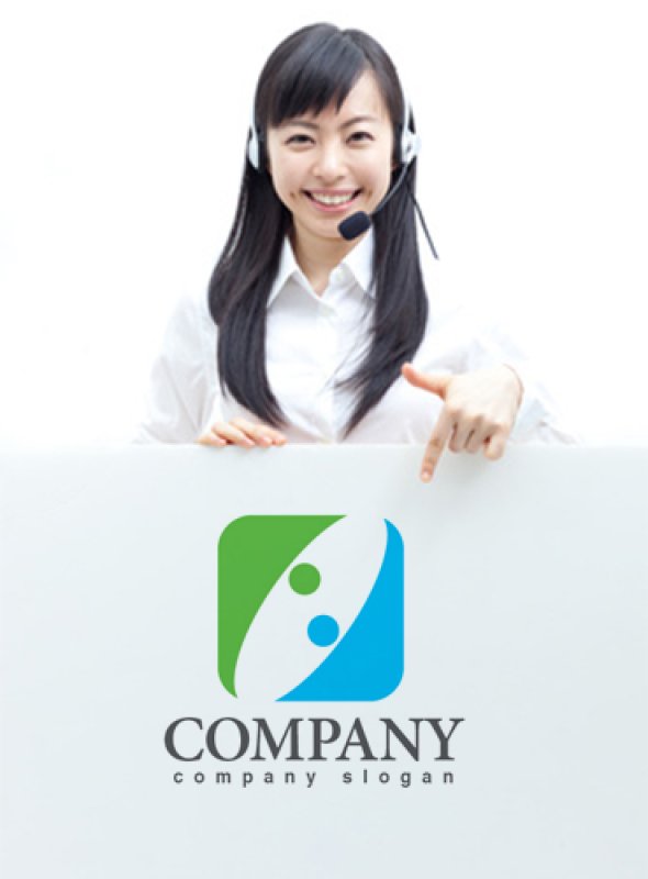 画像3: 人・四角・協力・ロゴ・マークデザイン934 (3)