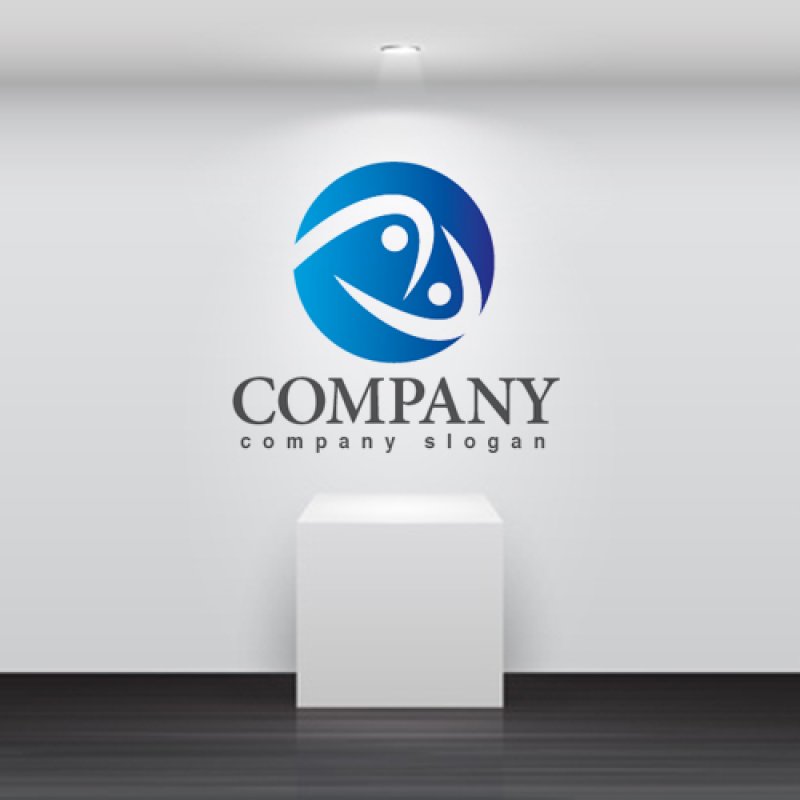 画像2: 人・輪・協力・曲線・グラデーション・ロゴ・マークデザイン965 (2)