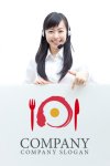 画像3: ナイフ・フォーク・皿ロゴ・マークデザイン019 (3)