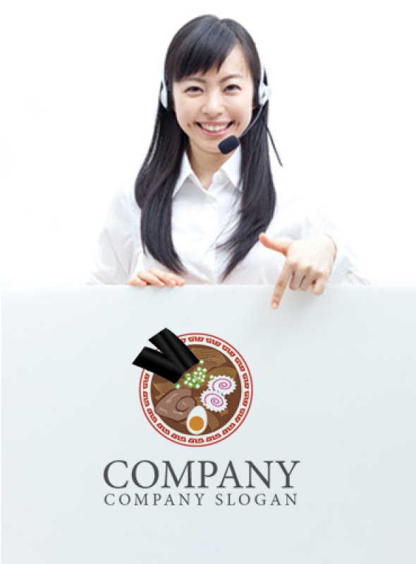 画像3: ラーメン・チャーシュー・なると・ロゴ・マークデザイン039 (3)