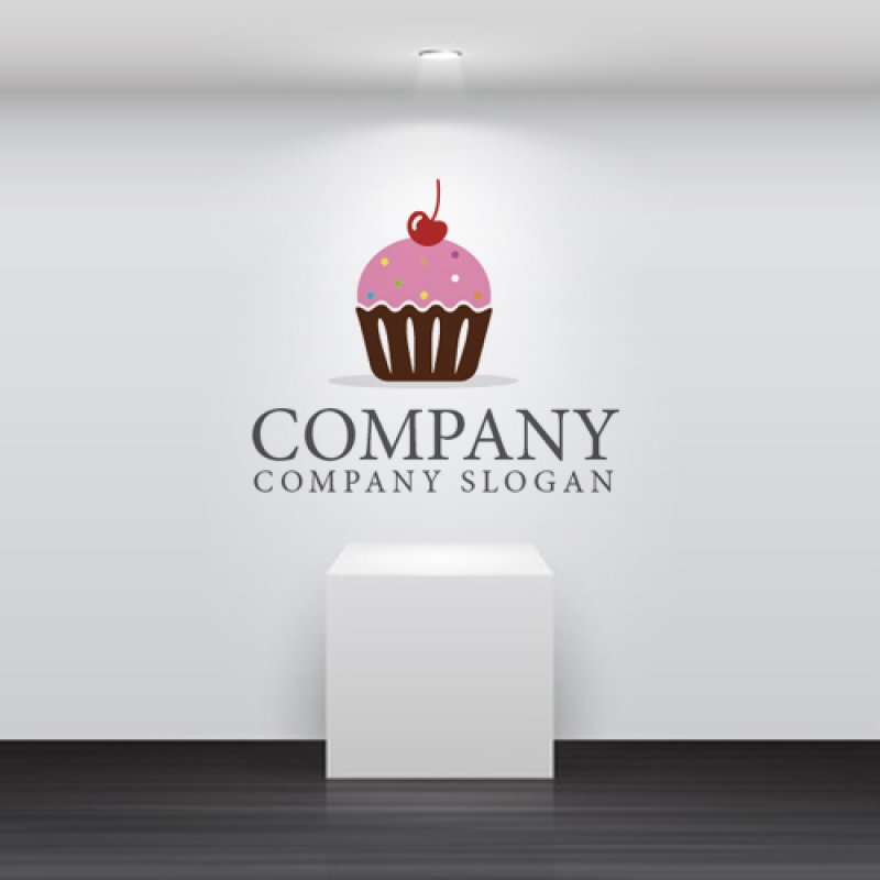 画像2: ケーキ・マフィン・サクランボ・ロゴ・マークデザイン040 (2)