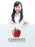 画像3:  果物・フルーツ・りんご・ロゴ・マークデザイン064 (3)