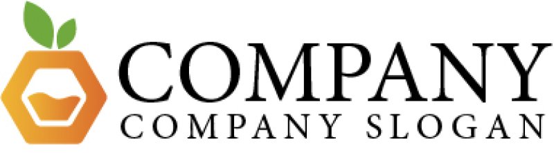 画像5: 果物・フルーツ・オレンジ・ジュース・六角形・ロゴ・マークデザイン067 (5)