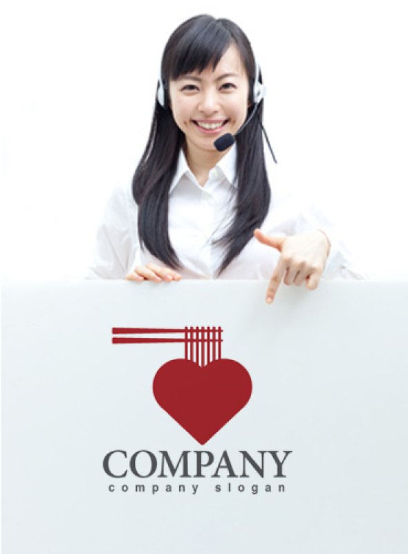 画像3: ハート・箸・麺・そば・ラーメン・ロゴ・マークデザイン084 (3)