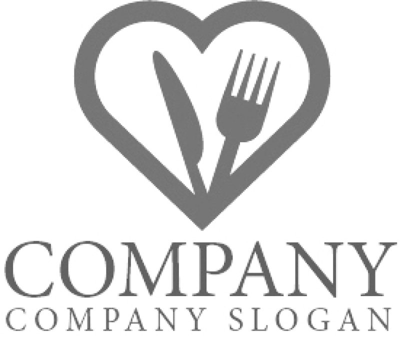 画像6: ナイフ・フォーク・ハート・ロゴ・マークデザイン152 (6)