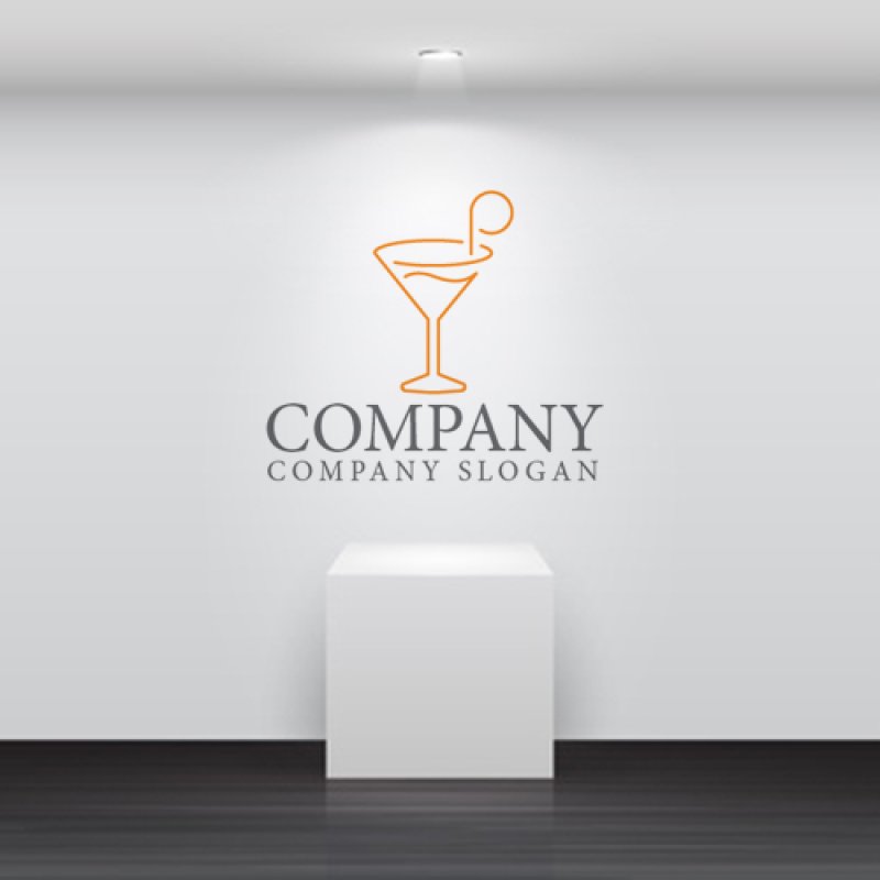 画像5: カクテル・P・アルファベット・グラス・ロゴ・マークデザイン158 (5)