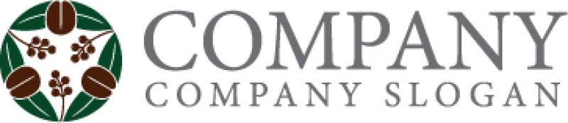 画像7: コーヒー・豆・和風・輪・葉・ロゴ・マークデザイン161 (7)