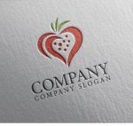 画像2: 果物・いちご・曲線・花・葉・ロゴ・マークデザイン162 (2)