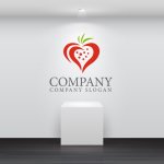 画像5: 果物・いちご・曲線・花・葉・ロゴ・マークデザイン162 (5)