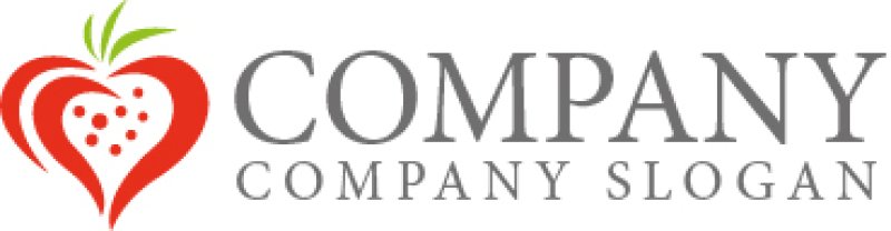 画像7: 果物・いちご・曲線・花・葉・ロゴ・マークデザイン162 (7)