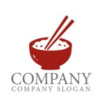 画像1: ごはん・箸・どんぶり・ロゴ・マークデザイン163 (1)