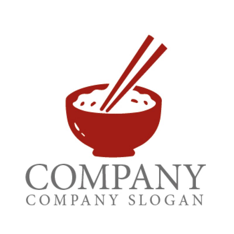 画像1: ごはん・箸・どんぶり・ロゴ・マークデザイン163 (1)
