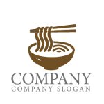 画像1: 麺・うどん・箸・ロゴ・マークデザイン164 (1)