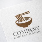 画像2: 麺・うどん・箸・ロゴ・マークデザイン164 (2)