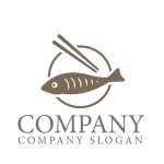 画像1: 魚・輪・箸・ロゴ・マークデザイン166 (1)