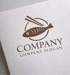 画像2: 魚・輪・箸・ロゴ・マークデザイン166 (2)