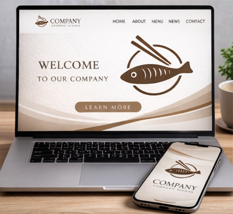 画像4: 魚・輪・箸・ロゴ・マークデザイン166 (4)