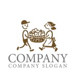 画像1: 人・野菜・かご・ロゴ・マークデザイン167 (1)