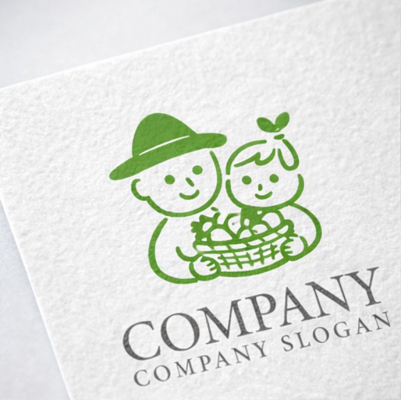 画像2: 人・子供・収穫・野菜・果物・ロゴ・マークデザイン168 (2)