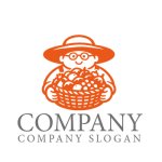 画像1: 農家・人・野菜・果物・バスケット・ロゴ・マークデザイン169 (1)